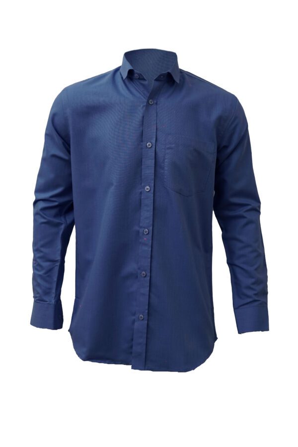 Saasha Garments ink Blue Plain Shirt For Men Front