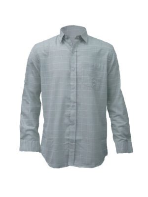 Saasha Garments Cream Big Checks Shirt For Men