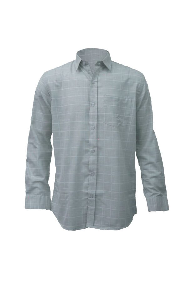 Saasha Garments Cream Big Checks Shirt For Men