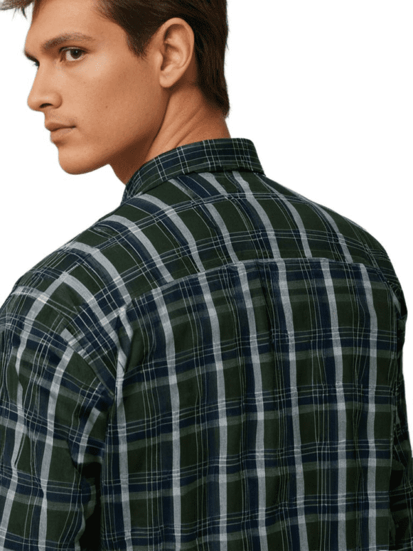 Saasha Garments Check Box Light Green Formal Shirt For Men