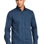 Saasha Garments Navy Formal Shirt For Men