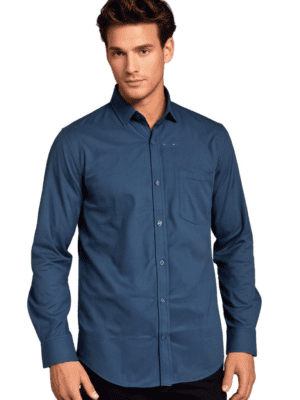 Saasha Garments Navy Formal Shirt For Men
