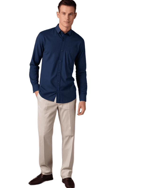Saasha Garments Light Navy Formal Shirt For Men