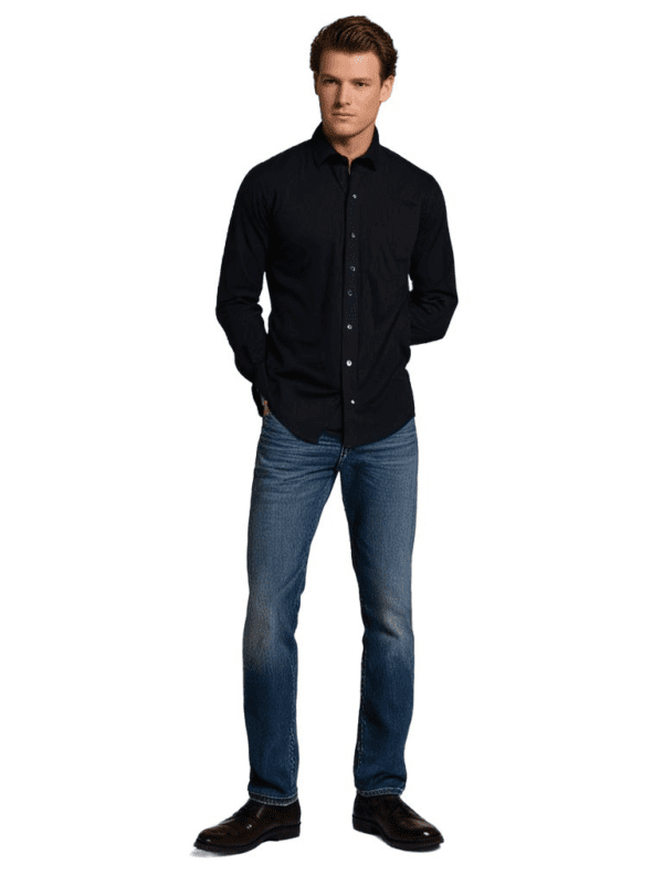 Saasha Garments Dark Navy Formal Shirt For Men