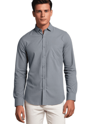 Saasha Garments Light Cream Formal Shirt For Men