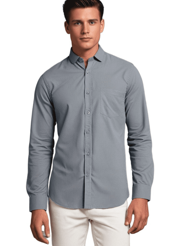 Saasha Garments Light Cream Formal Shirt For Men