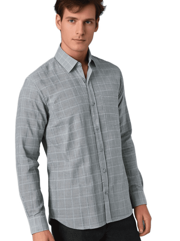 Saasha Garments Check Box white Formal Shirt For Men