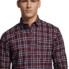 Saasha Garments Check Box Dark Violet Formal Shirt For Men.