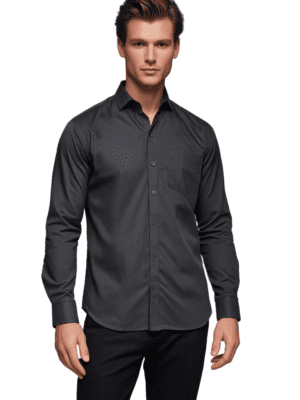 Saasha Garments Light Gray Formal Shirt For Men