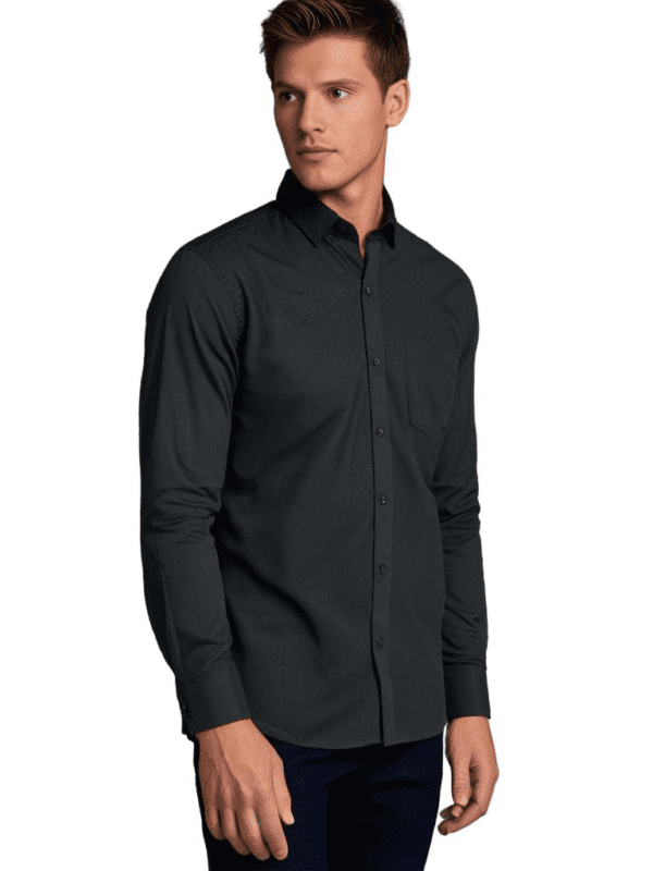 Saasha Garments Dark Gray Formal Shirt For Men