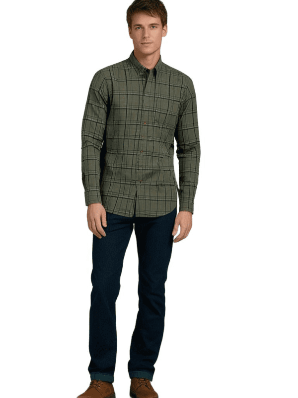Saasha Garments Checks Cream Formal Shirt For Men