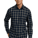 Saasha Garments Check Box Dark LIGHT Blue4 Formal Shirt For Men.