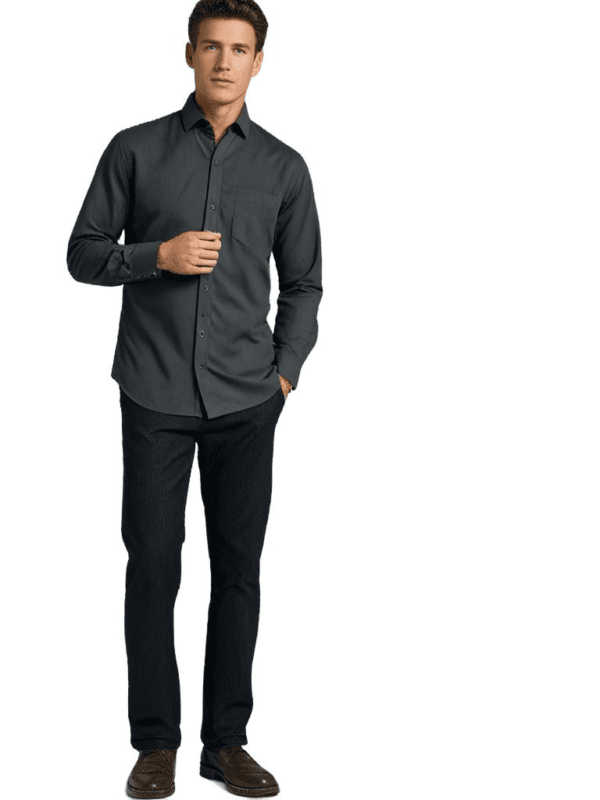 Saasha Garments Light Gray Formal Shirt For Men