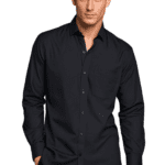 Saasha Garments Dark Gray Formal Shirt For Men