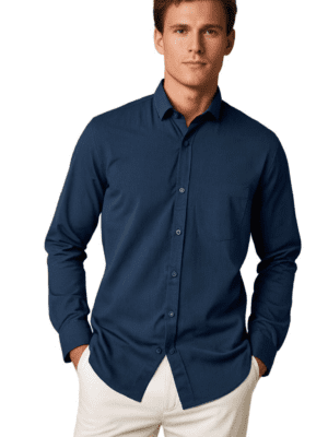 Saasha Garments LIGHT NAVY Formal Shirt For Men