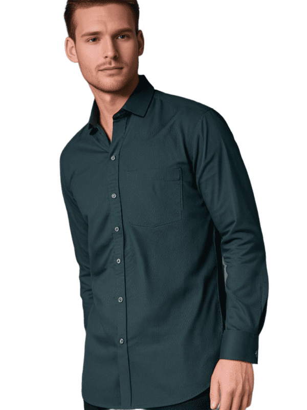 Saasha Garments Green Formal Shirt For Men