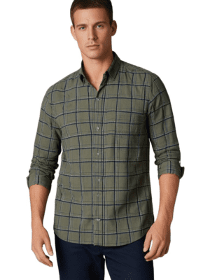Saasha Garments Checks Cream Formal Shirt For Men