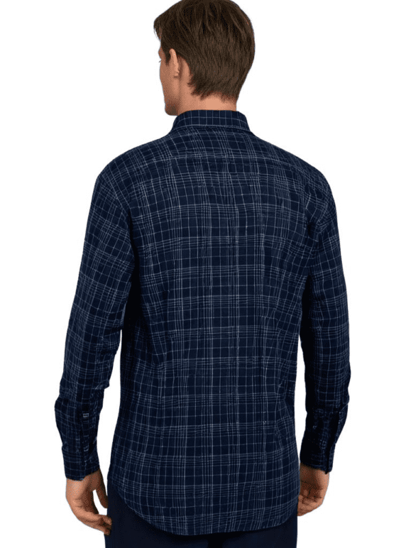 Saaasha Garments Check Box Dark Light Sky4 Formal Shirt For Men.