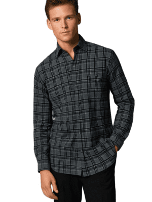 Saasha Garments Check Box Light Sky Formal Shirt For Men