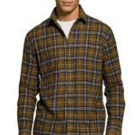 Saasha Garments Check Box Orange Formal Shirt For Men