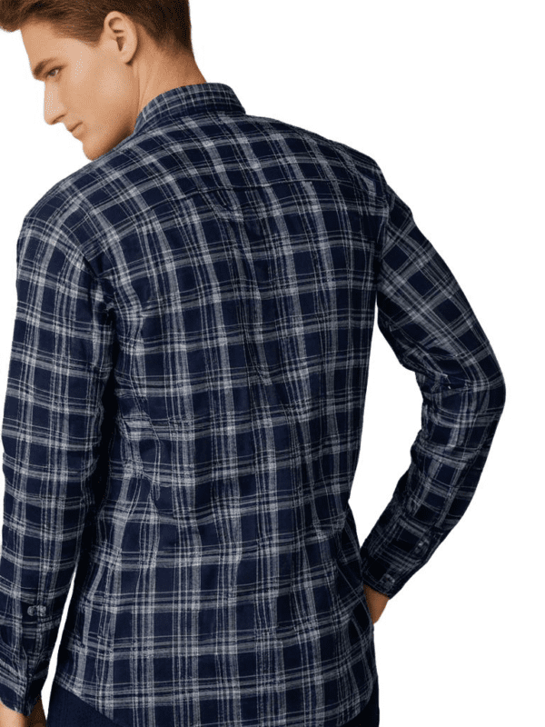 Saasha Garments Check Box Dark LIGHT Blue4 Formal Shirt For Men.