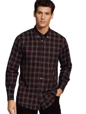 Saasha Garments Check Box Light Violet Formal Shirt For Men