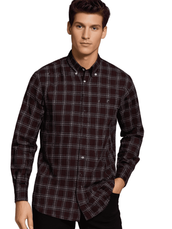 Saasha Garments Check Box Light Violet Formal Shirt For Men