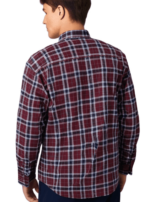 Saasha Garments Check Box Dark Violet Formal Shirt For Men.