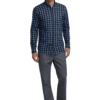 Saasha Garments Check Box Blue Formal Shirt For Men.