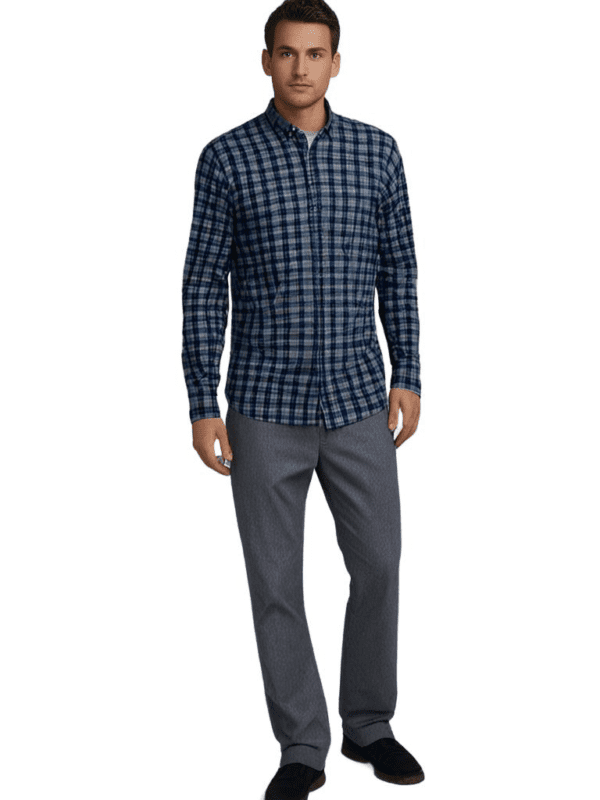Saasha Garments Check Box Blue Formal Shirt For Men.