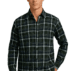 Saasha Garments Check Box Light Green Formal Shirt For Men