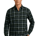 Saasha Garments Check Box Light Green Formal Shirt For Men