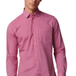Saasha Garments Pink Formal Shirt For Men