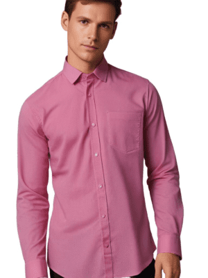 Saasha Garments Pink Formal Shirt For Men