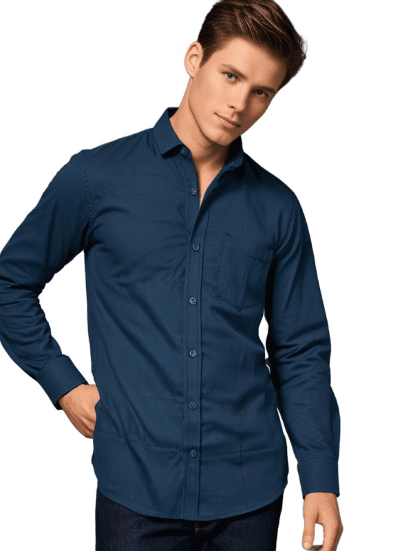Saasha Garments Navy Formal Shirt For Men