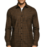 Saasha Garments Check Box Creamson Formal Shirt For Men