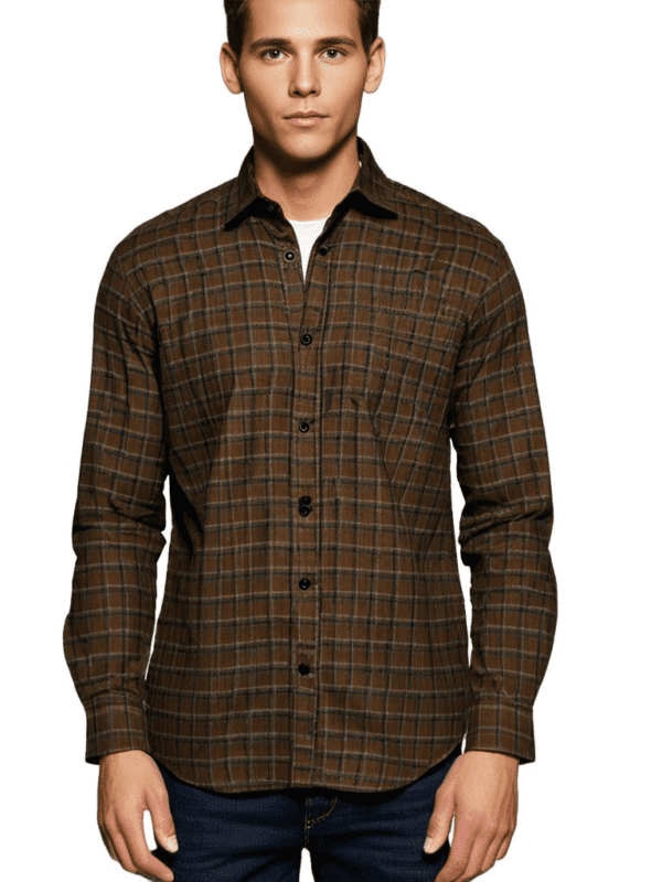 Saasha Garments Check Box Creamson Formal Shirt For Men