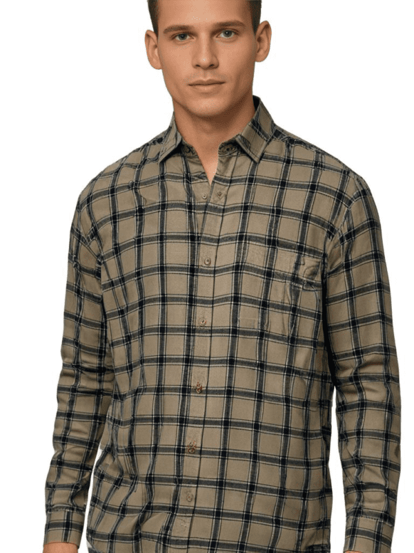 Saasha Garments Check Box Gray Formal Shirt For Men