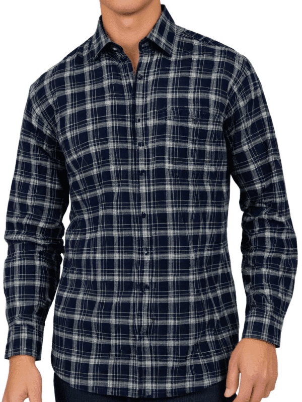 Saasha Garments Check Box Dark LIGHT Blue4 Formal Shirt For Men.
