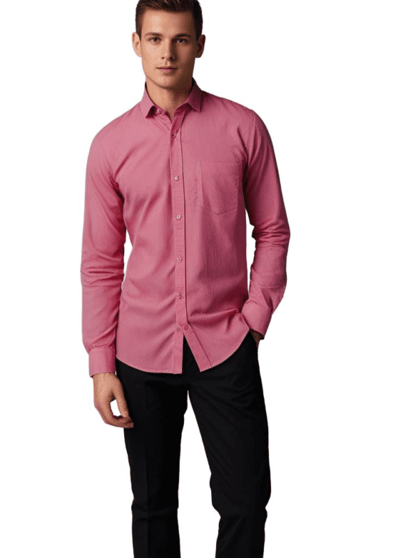 Saasha Garments Pink Formal Shirt For Men
