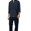 Saasha Garments Check Box Dark LIGHT SKY3 Formal Shirt For Men.