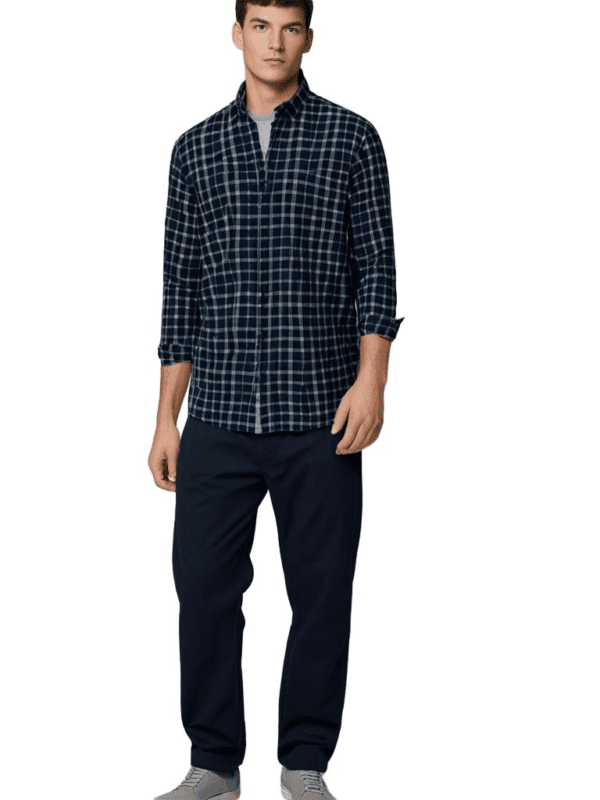 Saasha Garments Check Box Dark LIGHT SKY3 Formal Shirt For Men.
