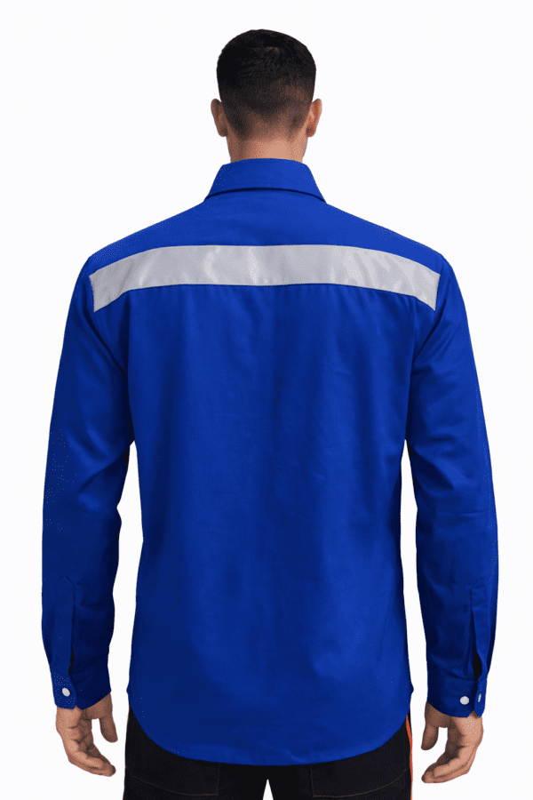 Saasha Garments Royal Blue Industrial Safety Jacket With Reflector