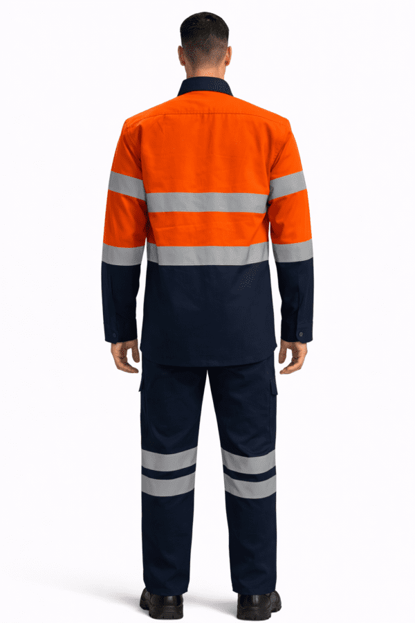 Saasha Garments Orange Industrial Safety Uniform With Reflector