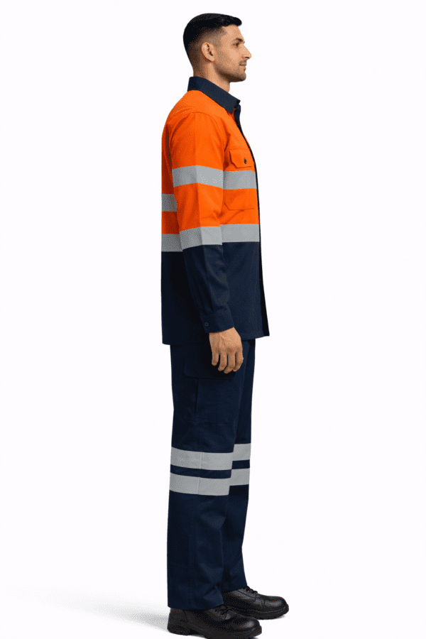 Saasha Garments Orange Industrial Safety Uniform With Reflector