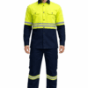 Saasah Garments Lime Green Industrial Safety Uniform With Reflector