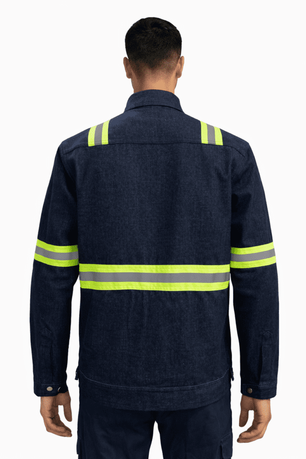 Saasha Garments Industrial Denim Jacket With Reflector