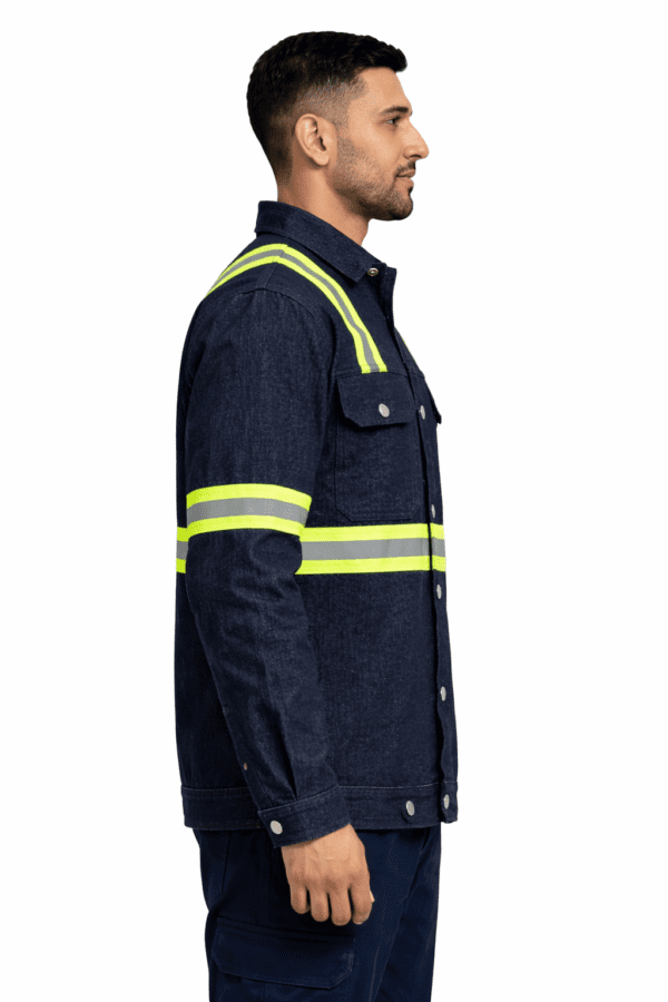 Saasha Garments Industrial Denim Jacket With Reflector