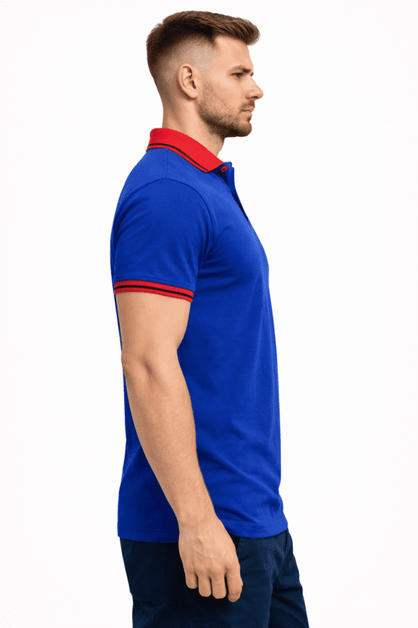 Royal Blue Classic Regular Half Sleeve T-Shirt for Men With Collar