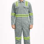 Saasha Garments Grey Industrial Safety Boiler Suit With Reflector